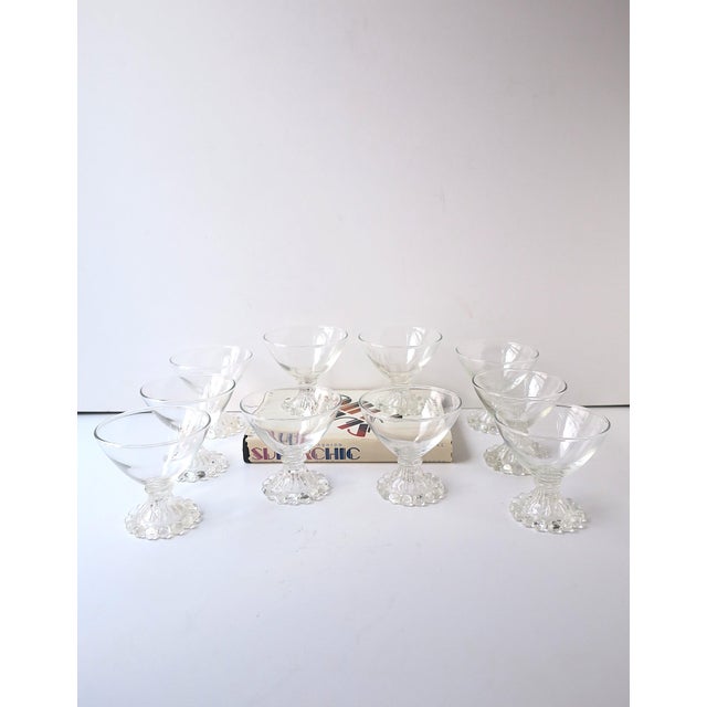 Mid-Century Modern Midcentury Modern Champagne, Cocktail, or Dessert Coupes, Bubble Base, Set of 10 For Sale - Image 3 of 8