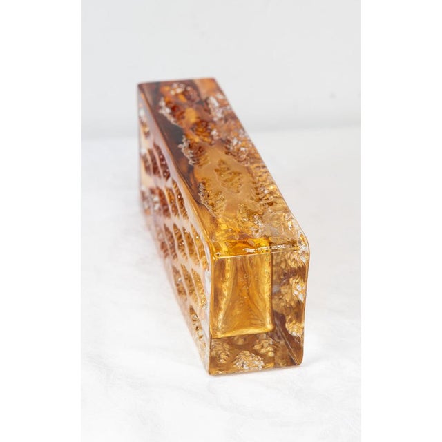 1970s Pressed Glass Block Vase by Kurt Wokan for Ingrid Glasshütte, 1970s For Sale - Image 5 of 7