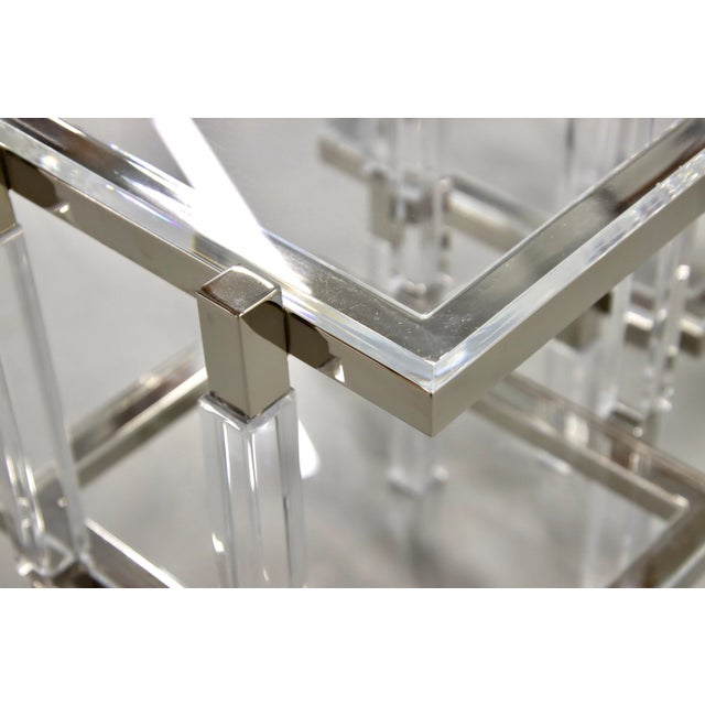 Charles Hollis Jones Nickel and Lucite End Tables - a Pair For Sale In Palm Springs - Image 6 of 11