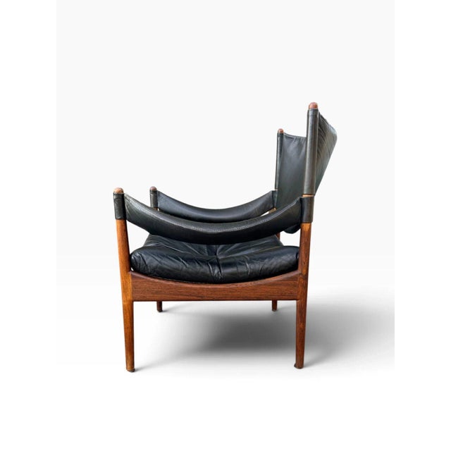 1960s Kristian Vedel Modus Lounge Chair for Søren Willadsen | Rosewood & Black Leather | Denmark 1960s For Sale - Image 5 of 18