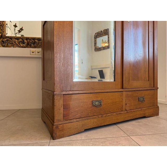 Art Nouveau Mirrored Wardrobe, 1890s For Sale - Image 13 of 18