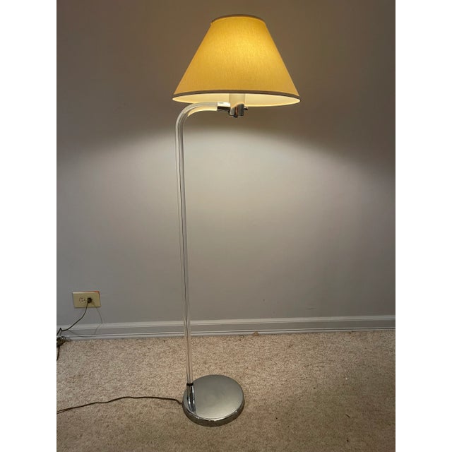 Metal 1970s Chrome and Lucite Floor Lamp For Sale - Image 7 of 13