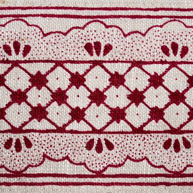 Contemporary Sample - Schumacher Davison Scalloped Tape in Crimson For Sale - Image 3 of 5