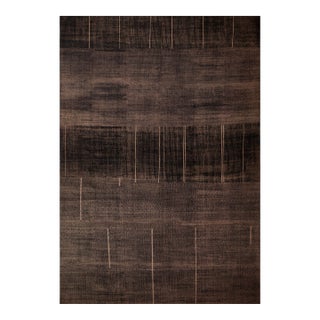 Nazmiyal Collection Modern Geometric Charcoal Rug For Sale