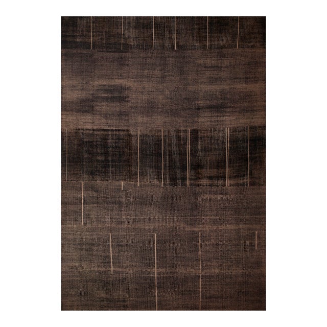 Nazmiyal Collection Modern Geometric Charcoal Rug For Sale