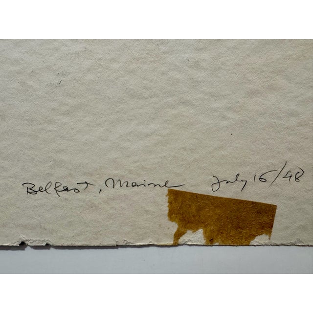 Henry Emil Salloch Original Watercolor on Paper Belfast, Maine. 1948. For Sale In Atlanta - Image 6 of 8