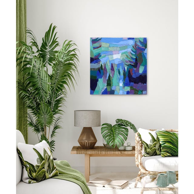 Blue Whistler Abstraction! - Abstract Blue Landscape Textural Impasto Oil Painting Original Artwork by Dana Cowie For Sale - Image 8 of 9