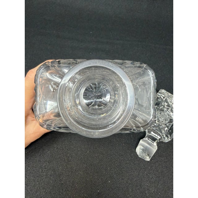 Transparent Vintage Cut Crystal Decanter For Sale - Image 8 of 9