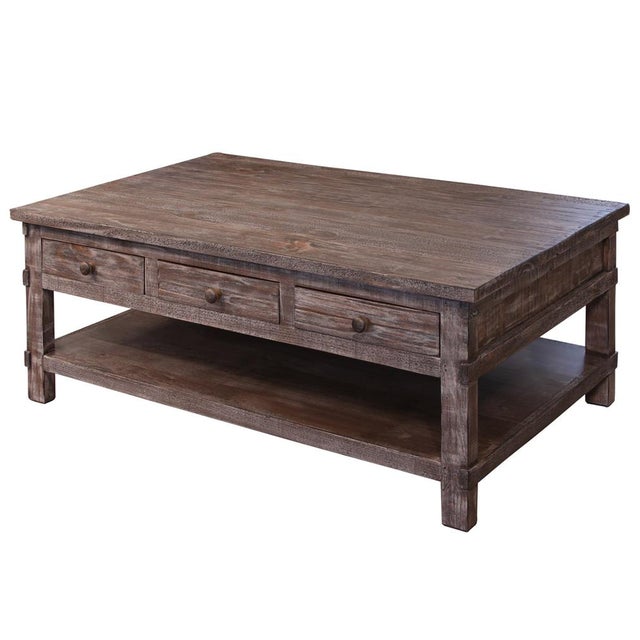 Greenview Weathered Gray 6 Drawer Coffee Table For Sale - Image 4 of 4