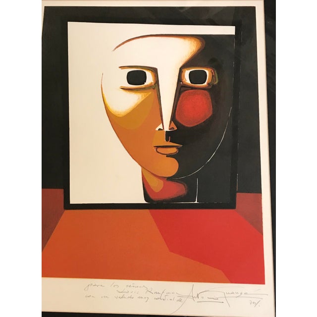 Abstract Colorful Face Limited Edition Lithograph Print by Antonio