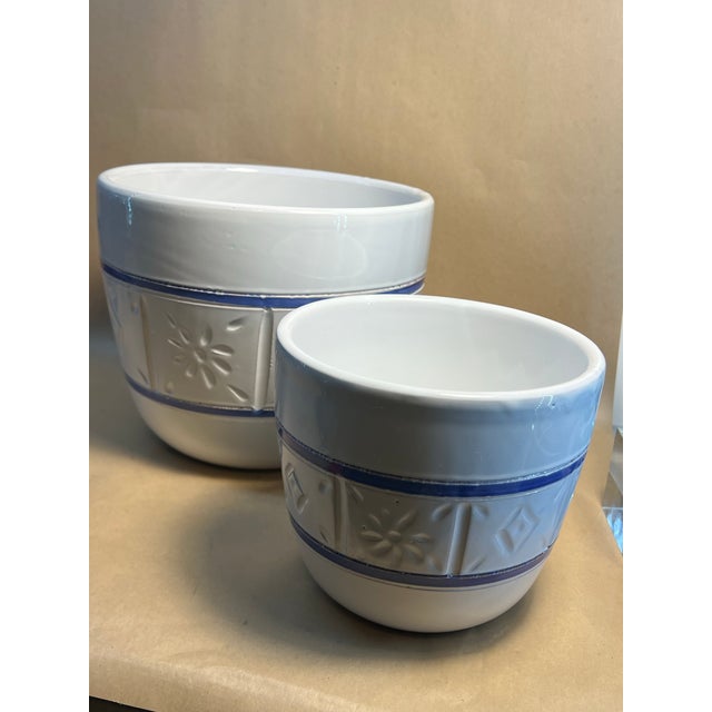 1950s 1950s Mid-Century Scandinavian Architectural Ceramic Planter Set With Incised Nordic Motifs For Sale - Image 5 of 10