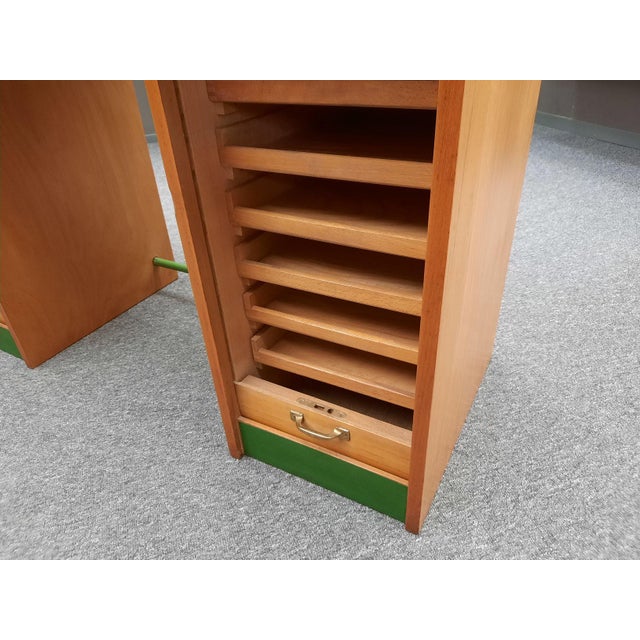 Vintage Childrens Desk with Roll-Up Doors, 1950s For Sale - Image 10 of 13