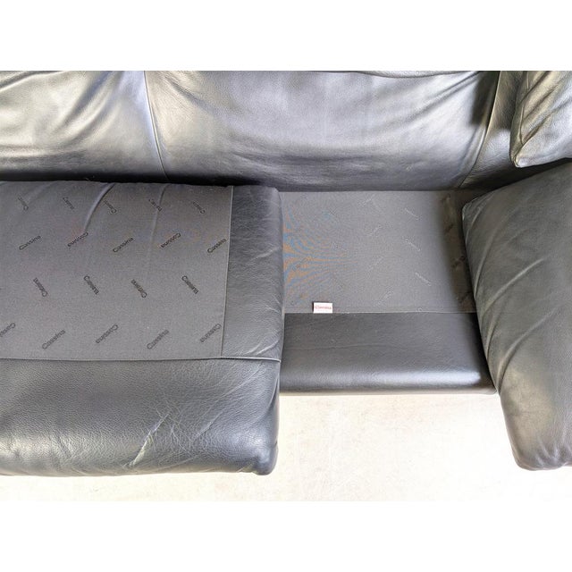 Maralunga Sofa in Black Leather by Vico Magistretti for Cassina For Sale - Image 10 of 11
