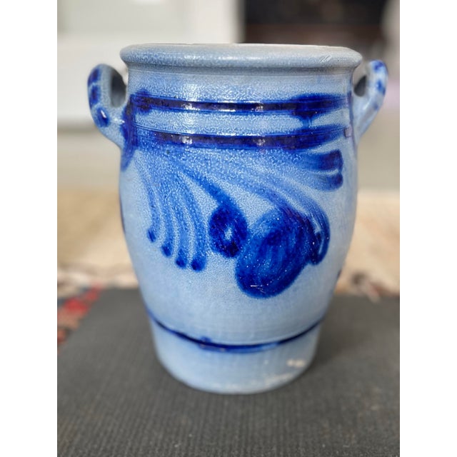 1930s 1930s German Westerwald Salt-Glazed Stoneware Farmhouse Crock For Sale - Image 5 of 11