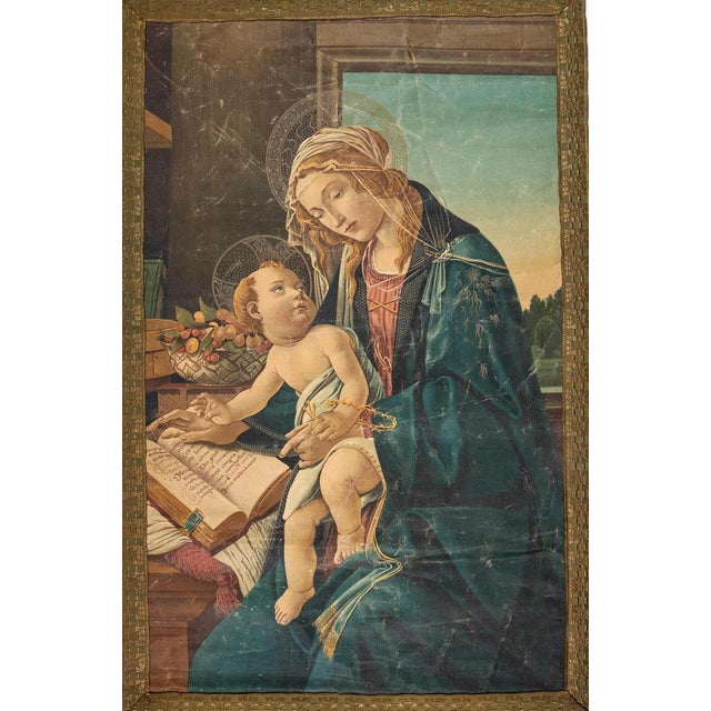 Tapestry with Virgin Mary & Child, 1940 For Sale - Image 4 of 5