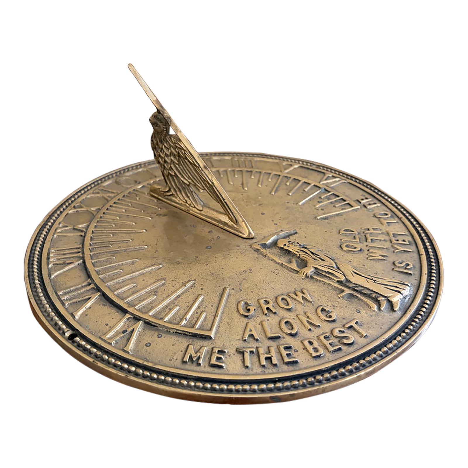Vintage English Country Iron Garden Sundial 
