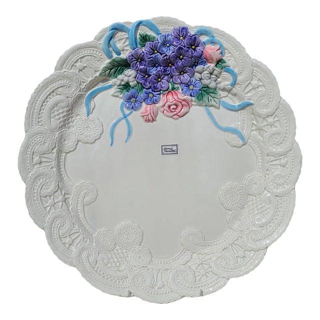 MOS25Vintage Fitz and Floyd Majolica Style Serving Platter For Sale