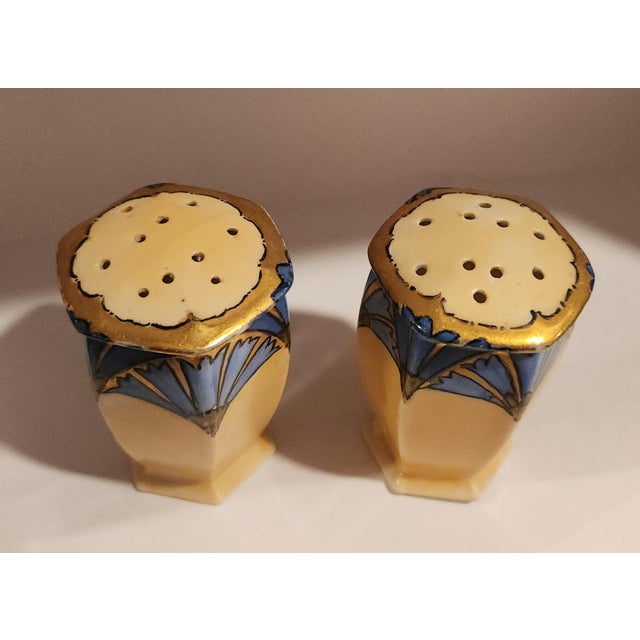 Art Nouveau 1900s Art Noveau Hand Painted Bluebell Salt & Pepper Shakers by Moritz Zdekauer, Austria For Sale - Image 3 of 17