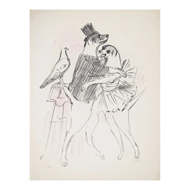 1947 Marcel Vertes Dancing Dogs From Le Cirque Lithograph For Sale