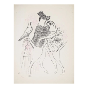 1947 Marcel Vertes Dancing Dogs From Le Cirque Lithograph