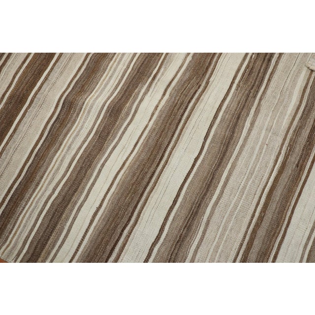 Mid-Century Modern Neutral Square Turkish Kilim For Sale - Image 4 of 6