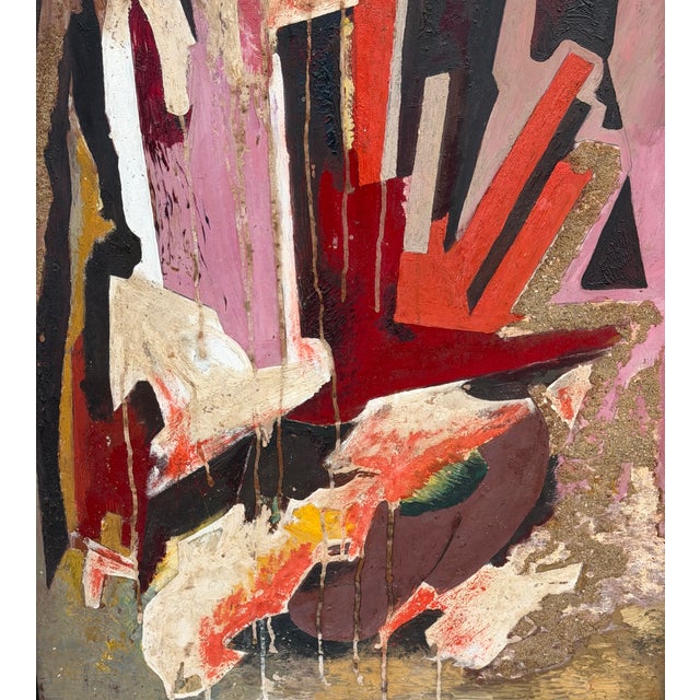 Mid Century Modern Abstract Art Oil Painting