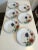 6 very large vintage dinner or service plates. Juliska Field of Flowers “Oriental Poppies.” One with impressed “Juliska”...