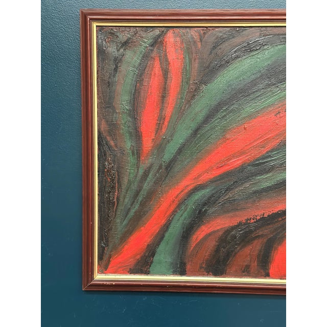 Mid-Century Modern Abstract Expressionist Composition, 1950s, Oil Painting on Canvas, Framed For Sale - Image 3 of 18