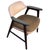Stylish set of three Mid-Century Modern accent chairs by Paoli Furniture featuring sculptural dark oak Frames with tapered...