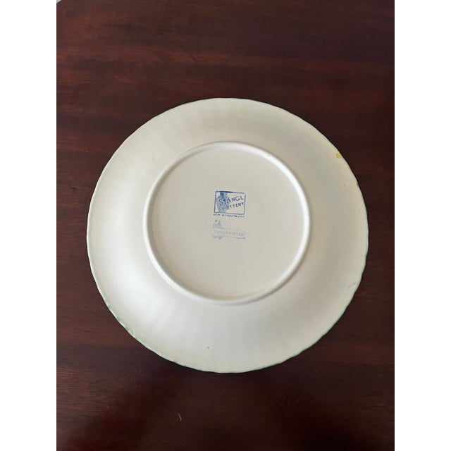 Vintage Stangl Pottery large serving platter . Design is hand painted lemons . Produced in Trenton New Jersey .