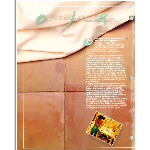 Designer Vintage Brown Jordan Rattan Dining Set W/ Double Pedestal Table, 4 Chairs, Glass Top For Sale - Image 18 of 18