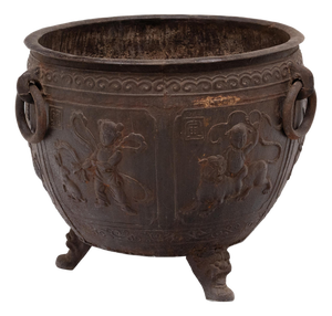 19th Century Chinese Cast Iron Relief Planter