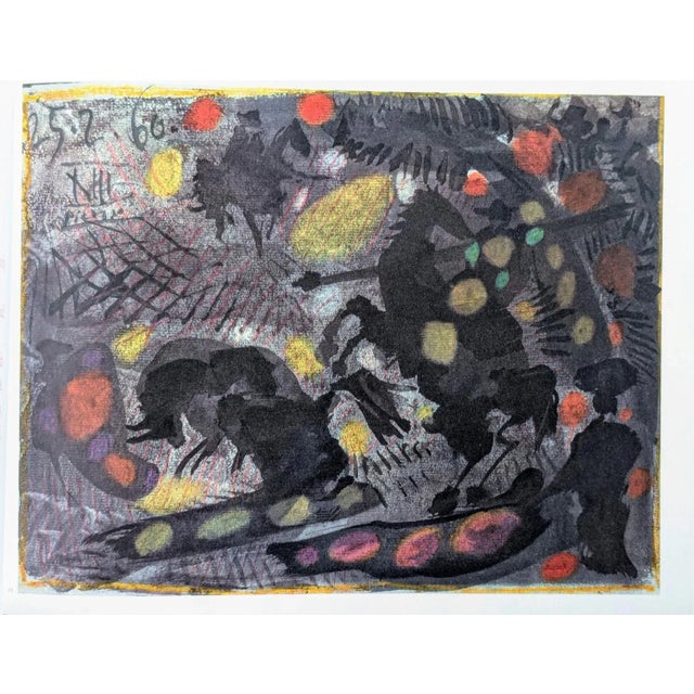 Pablo Picasso Pablo Picasso, In The Bull Ring, 1961, Graphic Print on Vellum For Sale - Image 4 of 4