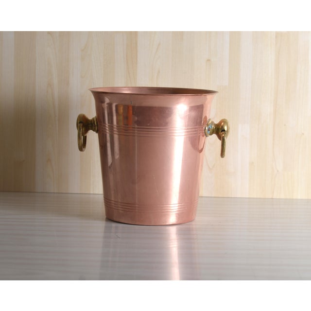1960s Vintage Champagne Bucket in Copper and Brass Metal, 1960s For Sale - Image 5 of 10