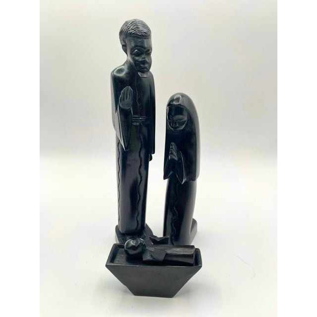 Late 20th Century Hand-Carved Dark Wood African Christmas Nativity Set From Angola - 11 Pieces For Sale - Image 5 of 10