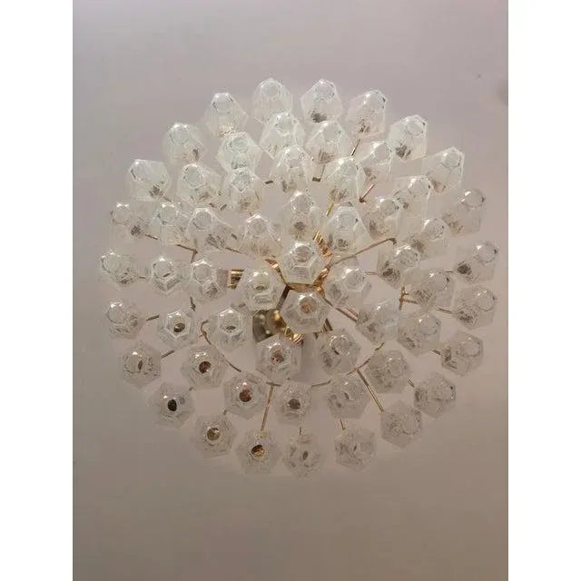 Rare opalino Chandelier Murano Glass poliedro sputnik glass diameter 60 cm = 23.6" Height 25 cm = 9.8" Spare parts...
