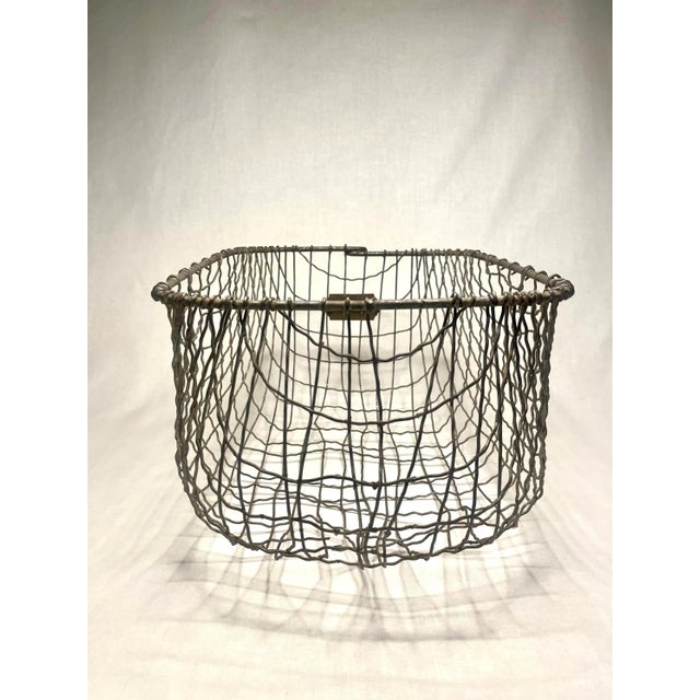 Vintage American Classic Industrial Wire Metal Utility Basket For Sale - Image 4 of 6