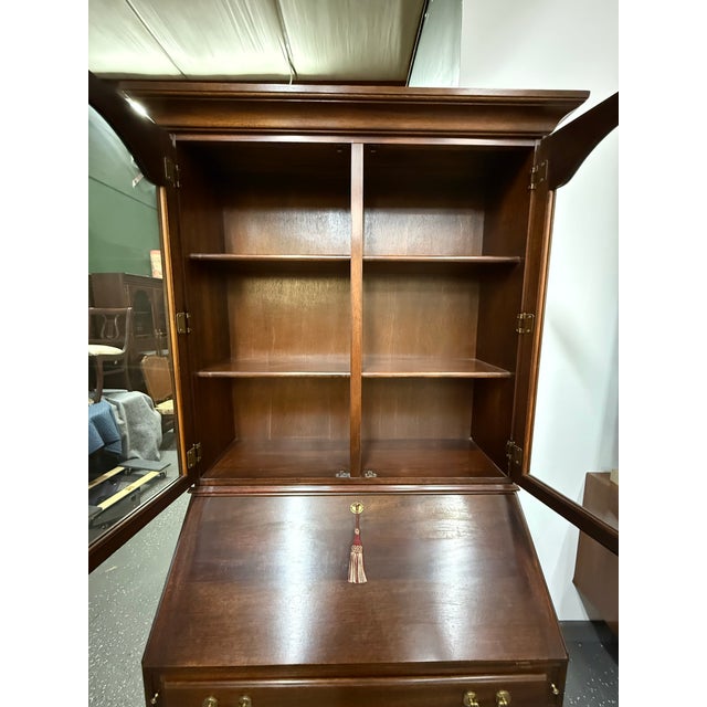 Vintage 1980’s Mahogany Secretary Desk For Sale - Image 9 of 10