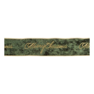 Merry Christmas Velvet Wired Ribbon 2.5" x 5 Yds. For Sale