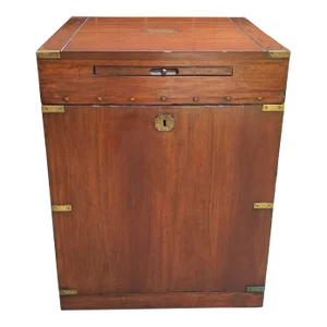 Campaign Style Mahogany and Brass Mounted Side Cabinet