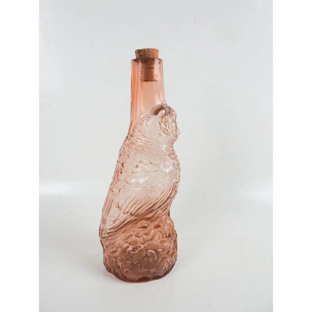 Mid 20th Century Vintage Pink Glass Owl Bottle or Decanter For Sale - Image 5 of 9