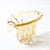 Mid-Century Hand-Blown Murano Citrine Glass Vase With Fluted Curved Opening For Sale - Image 9 of 13