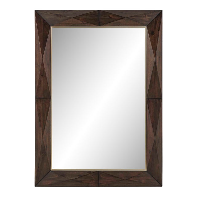 Diamond In The Rough Wood Mirror For Sale