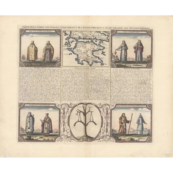 Small Map of Southern Greece, 1720 For Sale