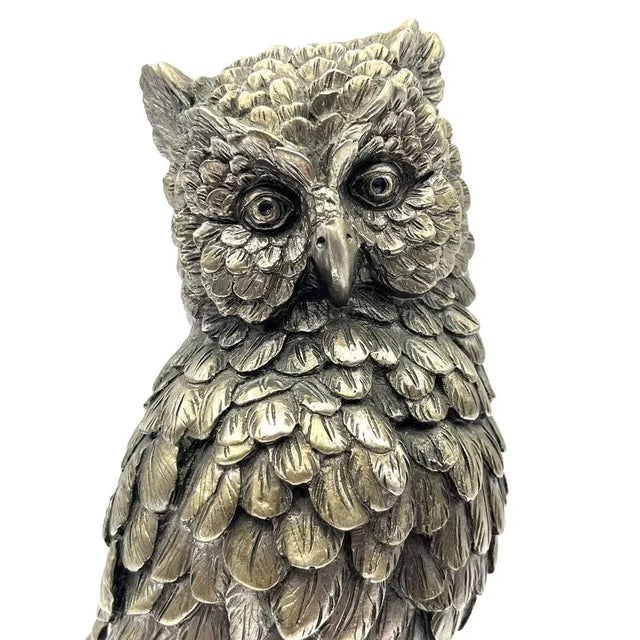 Art Deco Metal Owl For Sale - Image 6 of 12
