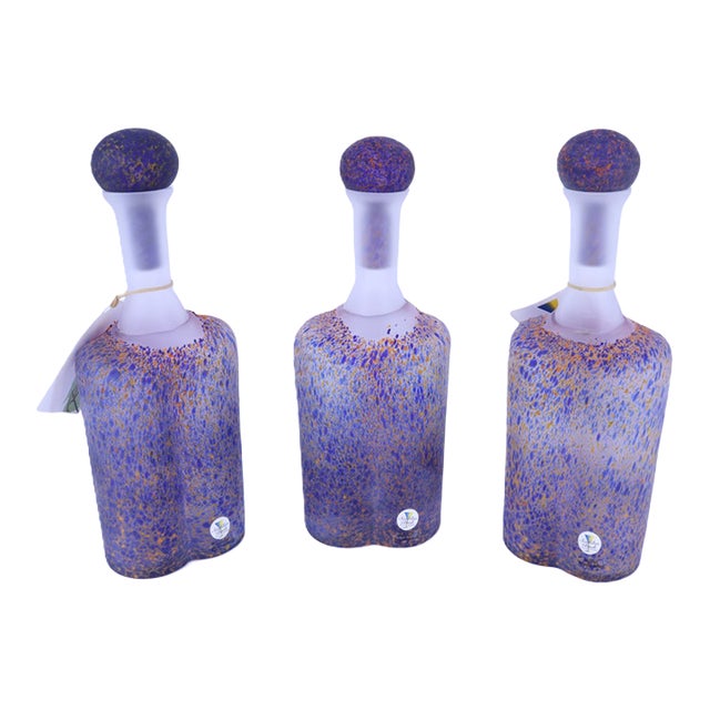 Renate Stock for Kosta Boda Sweden Sea Glasbruk Art Glass Bottle For Sale