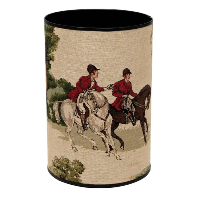 English Hunt Tapestry Waste Bin For Sale