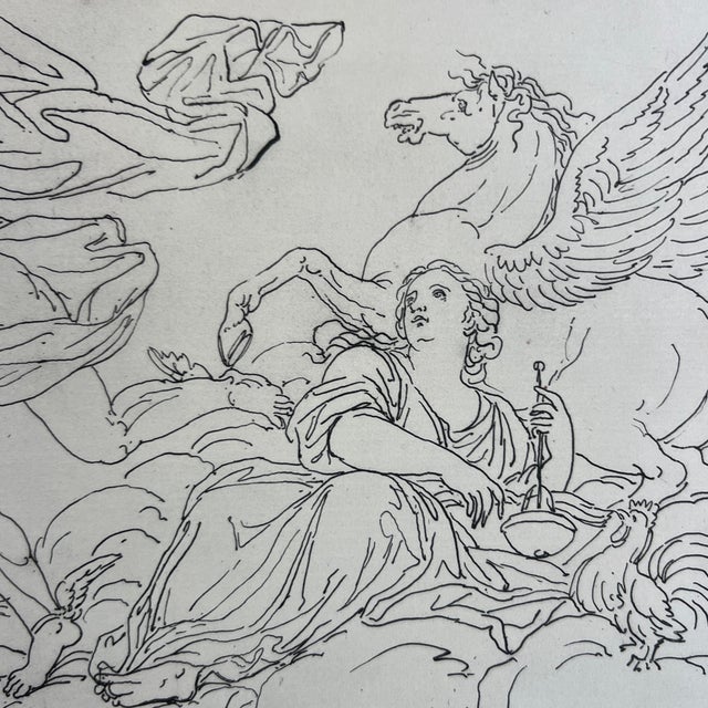 Vintage French 1953 Neoclassical Style Louis David Print For Sale - Image 4 of 5