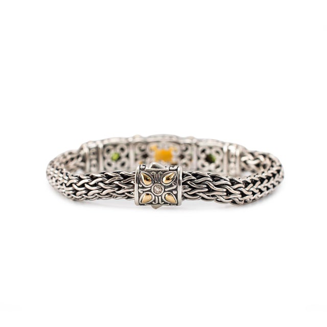 Brand: John Hardy Gender: Ladies Metal Type: 18K Yellow Gold & 925 Silver Length: 6.75 inches Width: 12.60 mm Weight:...