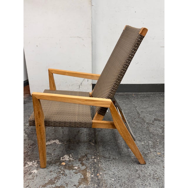 JANUS et Cie Janus Et Cie Quinta Teak Woven Reclining Lounge Chair, Outdoor For Sale - Image 4 of 12